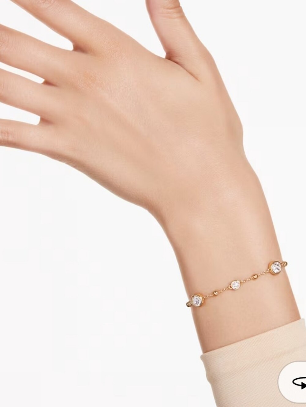 Swarovski Imber Bracelet Round cut,18K Gold Finish-Excellent Condition